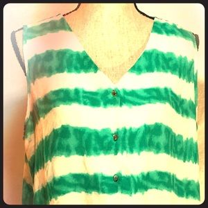 Sami & Jo Blousy Top Sleeveless Hi-Low Button-Down